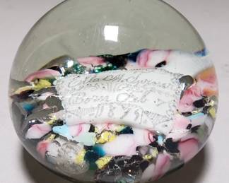 Lot 524  Vintage hand blown art glass paperweight
