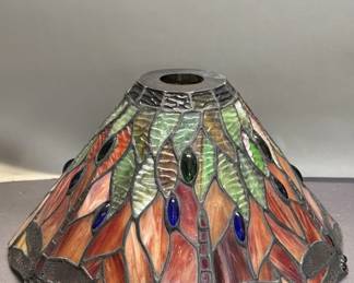 Lot 210  Dale Tiffany stained glass dragonfly lamp shade