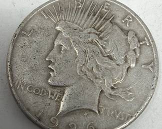 Lot 79  1926S silver peace dollar coin
