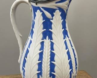 Lot 360h  Jasperware ceramic milk pitcher with lid