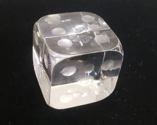 077  Lot 544  Baccarat crystal dice paperweight