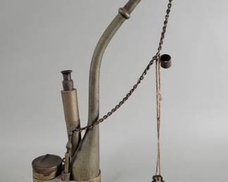 Lot 112  Vintage Chinese brass and cloisonne water pipe