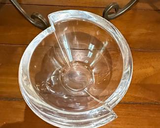 Steuben Crystal Clear Glass Individual Sloping Bowl Ashtray Vintage MCM
