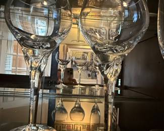 Oscar de la Renta "Le Grande Fleur" Crystal Wine Glasses
