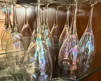 Iridized Crystal Wine Glasses