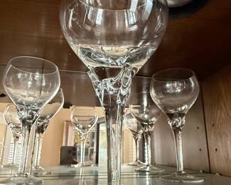 Orrefors 'Coronet' Crystal Wine Glasses