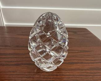 Cut Crystal Egg Paperweight - Made in Poland