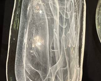 Murano Style Swirl Art Glass Platter