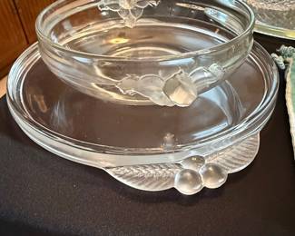 Mikasa "Satin Rose" Crystal Bowl with Frosted Handles