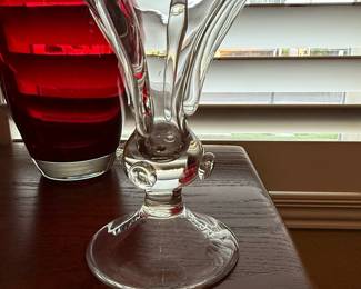 Vintage Glass Cornucopia Vase