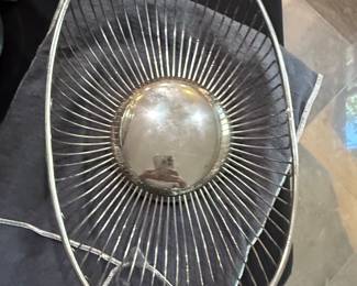 Silver-Plated Wire Basket Centerpiece by Leonard