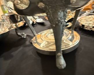 Silver-Plated Chafing Dish with Lion-Mask Legs