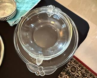 Mikasa "Satin Rose" Crystal Bowl with Frosted Handles