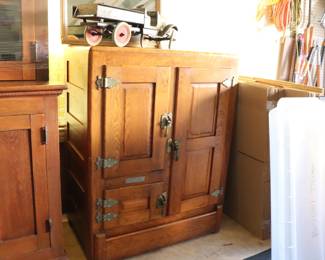 Antique Oak Fridge