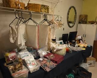 Linens, sewing items doilies and more