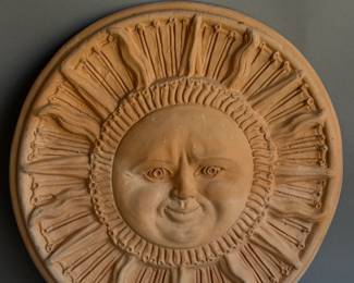 ITALIAN TERRACOTTA CELESTIAL SUN WALL DECOR ITALY