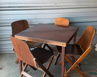 CASTLEWOOD FOLDING TABLE & AMERICAN SEATING COMPANY FOLDING CHAIRS