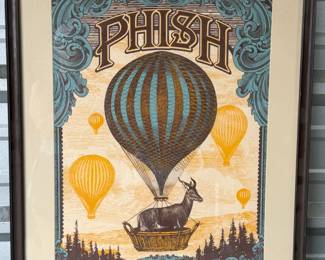 FRAMED PHISH CINCINNATI 2012 CONCERT POSTER WITH TICKET STUB