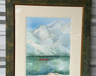 FRAMED ORIGINAL WATERCOLOR LANDSCAPE A BROTHERS