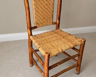 HICKORY CHAIR WITH CANE SEAT & BACK
