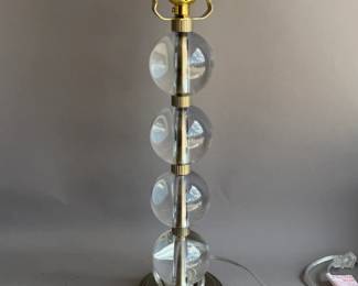 STACKED CRYSTAL BALL TABLE LAMP HEAVY