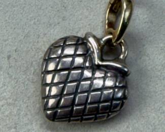 925 SILVER & 18K ITALY HEART SHAPED PENDANT