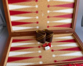VINTAGE LOWE BAKELITE BACKGAMMON SET COMPLETE