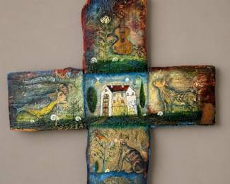 OLEG KOULIKOV SIGNED ENCAUSTIC ON WOOD ORIGINAL