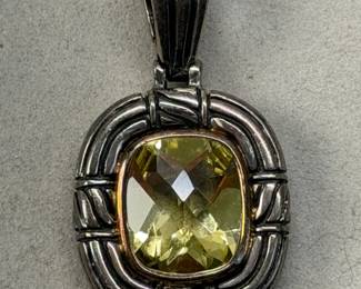 ALISA ITALY STERLING & 18K GOLD WITH LEMON CITRINE PENDANT