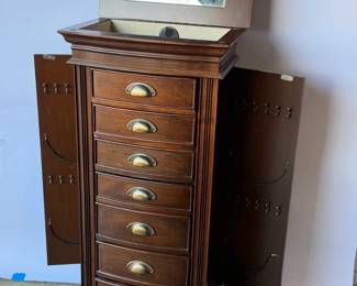 HIVES & HONEY WOOD JEWELRY ARMOIRE