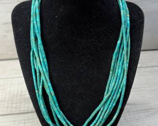 MULTI STRAND TURQUOISE BEAD NECKLACE
