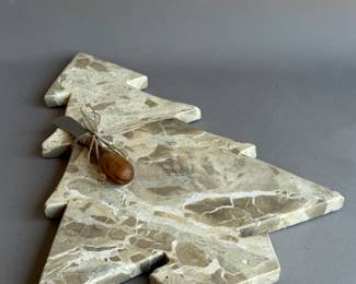 MARBLE TREE CHARCUTERIE BOARD W CANAPE KNIFE