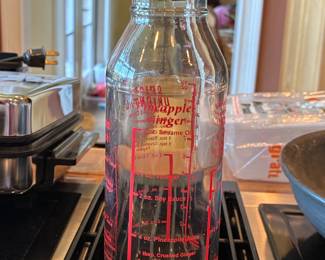 Vintage Glass Marinade/Dressing Shaker Bottle with Recipes