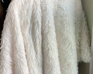 White Shaggy Faux Fur Cropped Jacket