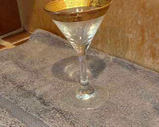 Vintage Tiffin-Franciscan Gold Encrusted Martini Glasses