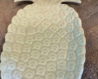 White Ceramic Pineapple Serving Dish