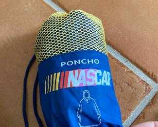 NASCAR Promotional Rain Poncho with Drawstring Pouch