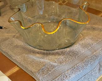 New England Glass Company Pomona Handkerchief Bowl
