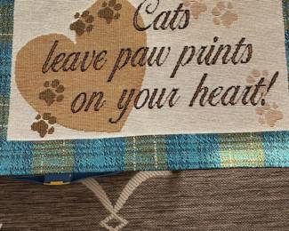 Cats Leave Paw Prints on Your Heart Wall Hanging