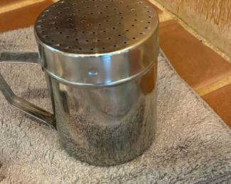 Vintage Stainless Steel Flour or Sugar Dredger with Handle