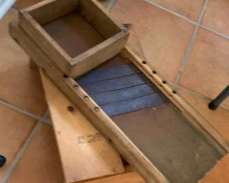 Vintage Wooden Cabbage Cutter with Sliding Box