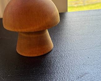 Vintage Hand Turned Wood Mushroom Decor
