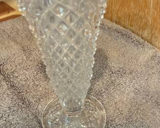 Princess House "Heritage" Pattern Clear Glass Vase