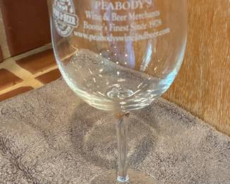 Peabody's Wine & Beer Merchants Promotional Wine Glass