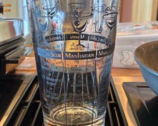 Vintage Libbey Cocktail Recipe Mixing Glass