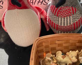 Fabric Koala Ornaments and Assorted Resin Figurines
