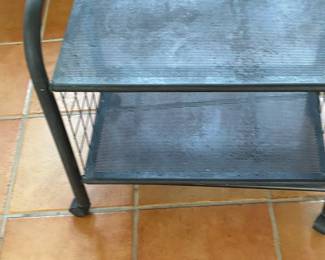 Industrial Style Two-Tier Rolling Utility Cart
