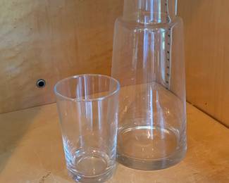 Mid-Century Modern Style Glass Carafe and Tumbler Set