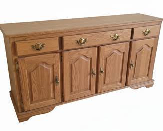 Traditional Oak Buffet Credenza by Ethan Allen