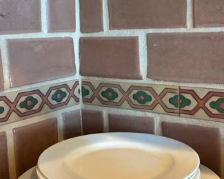 Vintage White Ceramic Dinner Plates